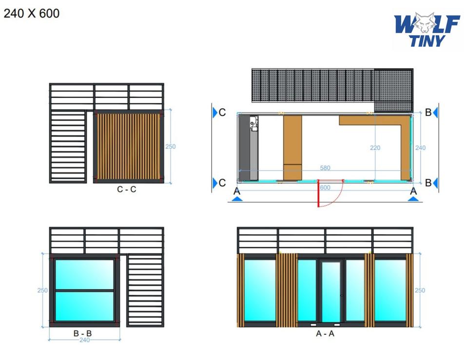 CAFETERÍA CONTENEDOR CON PORCHE Y TERRAZA