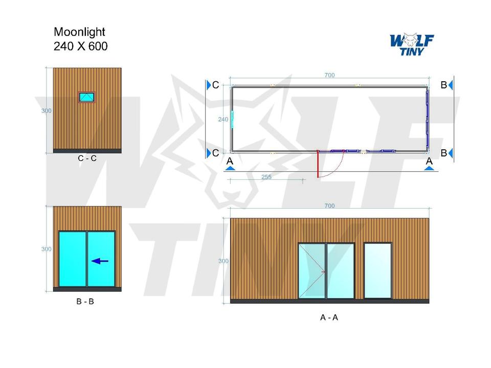 CONTENEDOR DE OFICINA 240 X 600 LUZ DE LUNA
