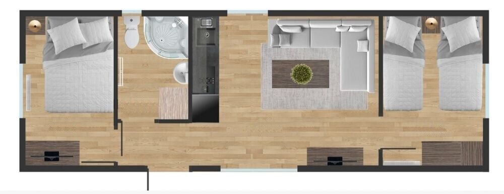 CONTENEDOR HABITABLE 9XMT( DOS DORMITORIOS )