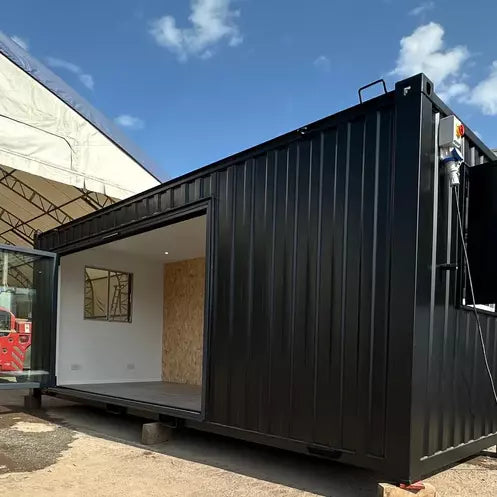 CONTENEDOR DE OFICINA 6,4 X 2,4 M CON PUERTA PLEGABLE