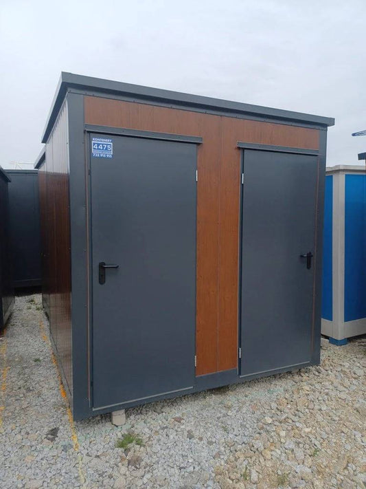 CONTENEDOR SANITARIO DOBLE DE 2 CABINAS: WC Y DUCHA EN UN DISEÑO ROBUSTO