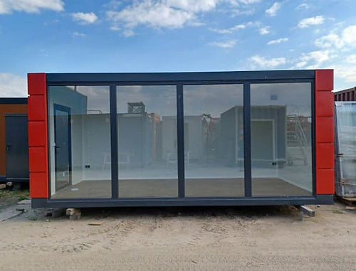 CONTENEDOR DE OFICINA OPEN SPACE 3 X 6 CON VITRINAS 