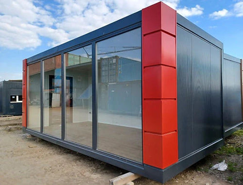 CONTENEDOR DE OFICINA OPEN SPACE 3 X 6 CON VITRINAS 