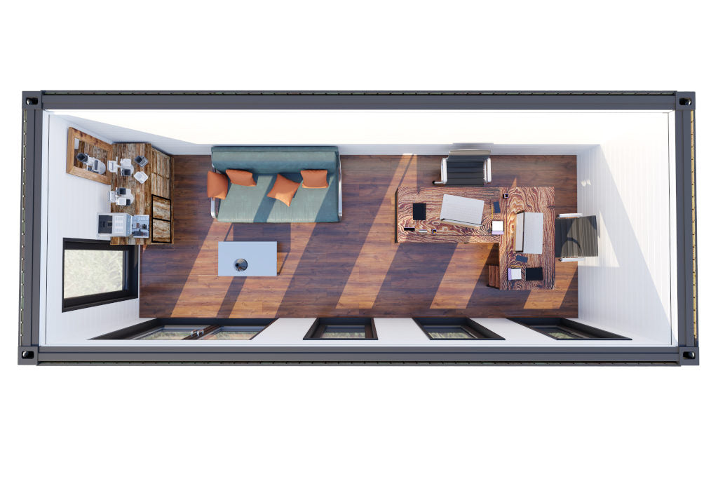 OFICINA DE JARDÍN PREFABRICADA OFICINA DE JARDÍN CON CONTENEDOR V1 / 13.2M2