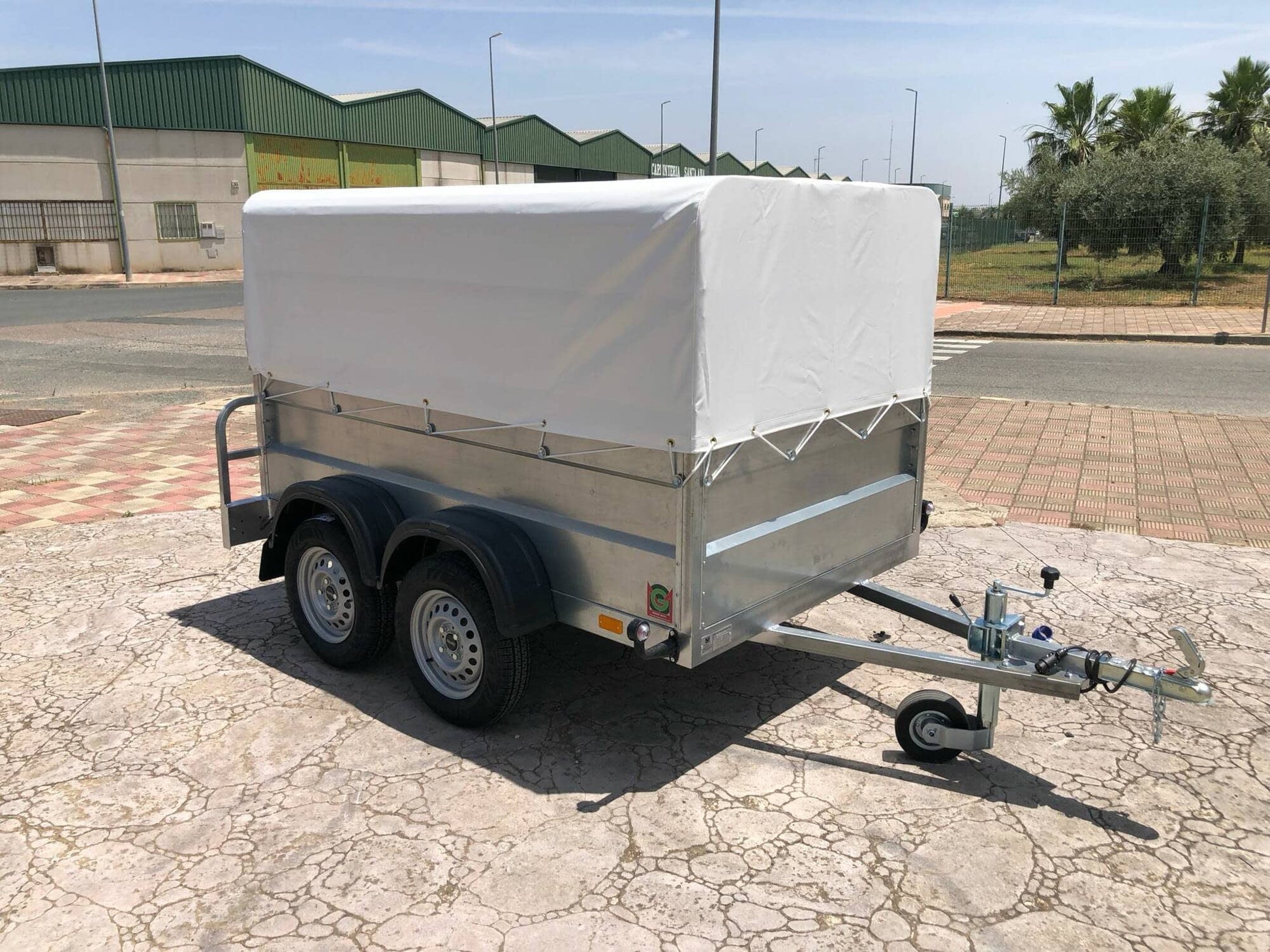 Remolque Remolque Caja Abierta Essieu Doble eje con freno