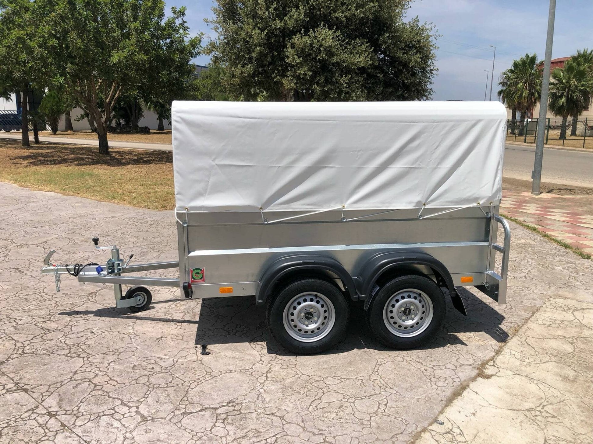 Remolque Remolque Caja Abierta Essieu Doble eje con freno